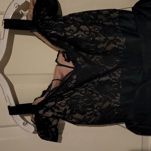 Navy bridesmaid's dress. Off the shoulders with pockets taffeta material size 16